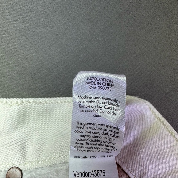 PAC Sun Beige & Cream Patchwork High Rise Straight 100% Cotton Jeans Women’s 23 - Picture 7 of 7